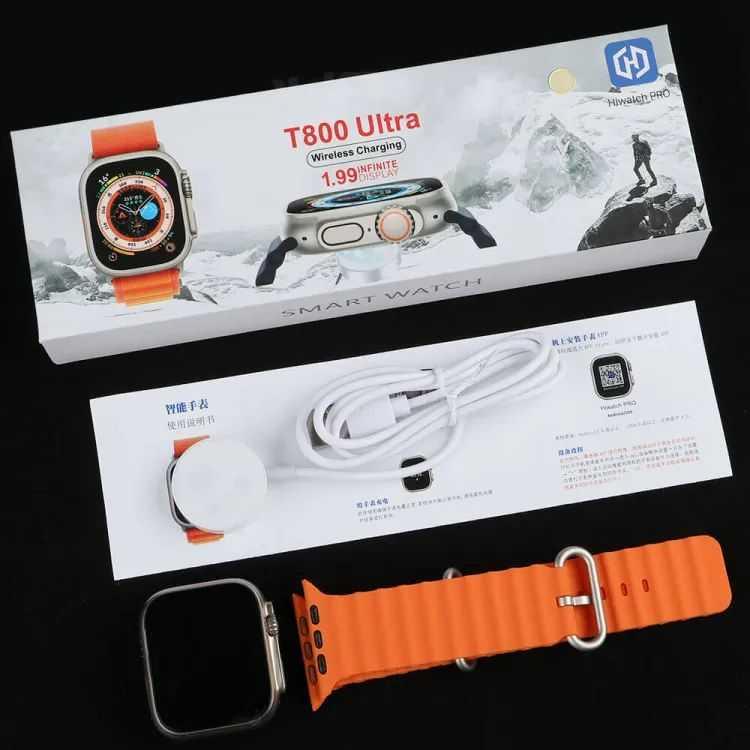 t800 Ultra Smart Watch Series Bluetooth Call Smartwatch With Ocean Strap Wireless Charging Best Battery Timing